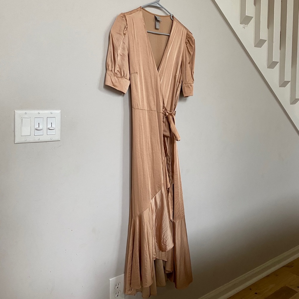 H&M Satin Wrap Midi Dress